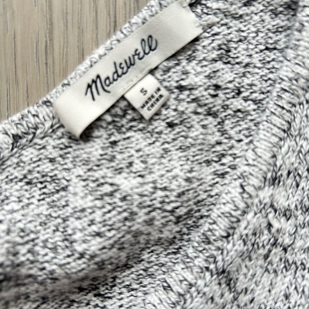 Madewell Marled Gray Knit Sweater Top Oversized Small - Picture 5 of 8